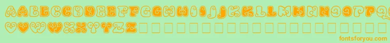 KingthingsKurllie Font – Orange Fonts on Green Background