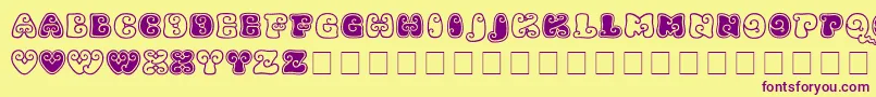 KingthingsKurllie Font – Purple Fonts on Yellow Background