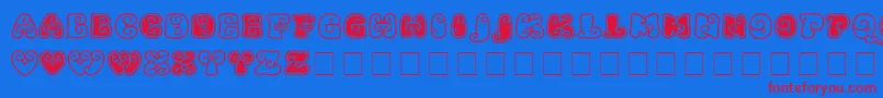 KingthingsKurllie Font – Red Fonts on Blue Background