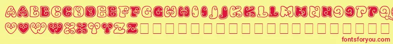 KingthingsKurllie Font – Red Fonts on Yellow Background