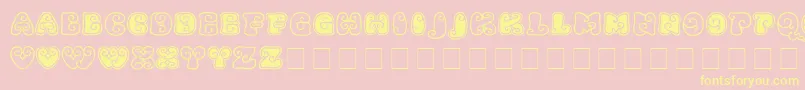 KingthingsKurllie-Schriftart – Gelbe Schriften auf rosa Hintergrund