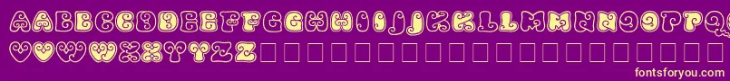 KingthingsKurllie Font – Yellow Fonts on Purple Background