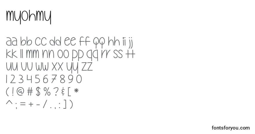 Schriftart MyOhMy – Alphabet, Zahlen, spezielle Symbole