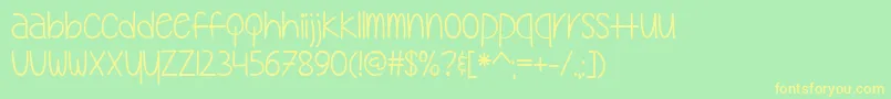 フォントMyOhMy – 黄色の文字が緑の背景にあります