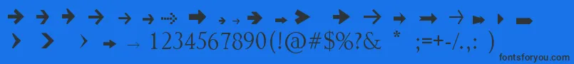 ArrowSymbols1-fontti – mustat fontit sinisellä taustalla