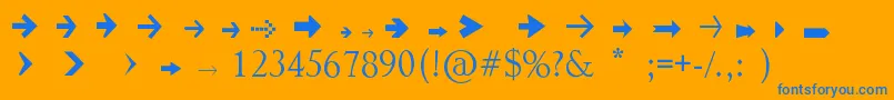 Шрифт ArrowSymbols1 – синие шрифты на оранжевом фоне