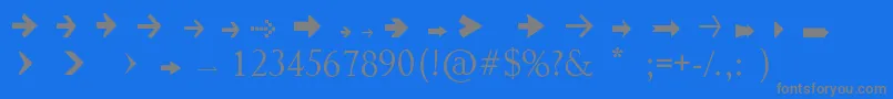 Шрифт ArrowSymbols1 – серые шрифты на синем фоне