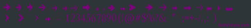 フォントArrowSymbols1 – 黒い背景に紫のフォント