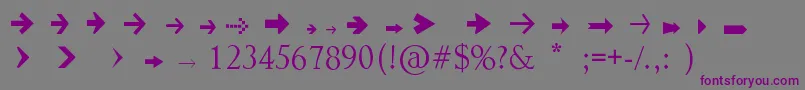 ArrowSymbols1 Font – Purple Fonts on Gray Background