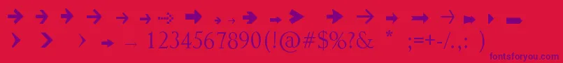 Police ArrowSymbols1 – polices violettes sur fond rouge