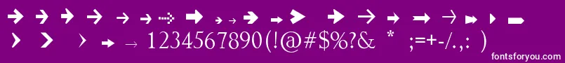 Fonte ArrowSymbols1 – fontes brancas em um fundo violeta