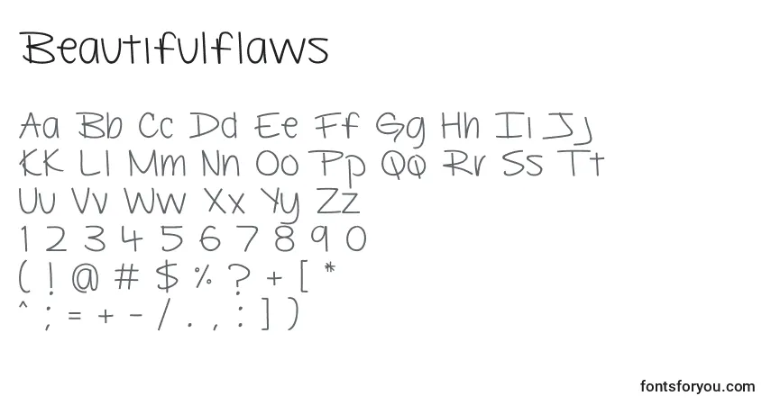 Шрифт Beautifulflaws – алфавит, цифры, специальные символы