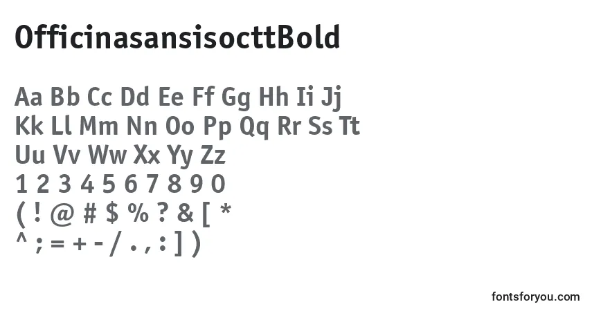 Шрифт OfficinasansisocttBold – алфавит, цифры, специальные символы