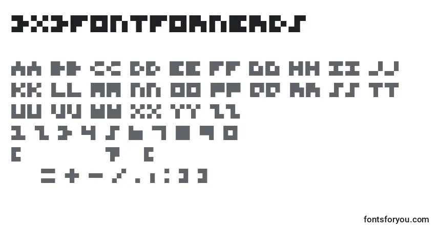 Czcionka 3x3FontForNerds – alfabet, cyfry, specjalne znaki