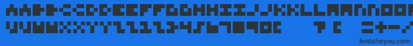 Шрифт 3x3FontForNerds – чёрные шрифты на синем фоне