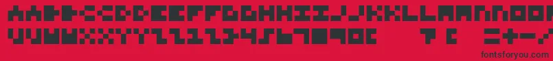 Шрифт 3x3FontForNerds – чёрные шрифты на красном фоне