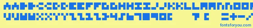 フォント3x3FontForNerds – 青い文字が黄色の背景にあります。