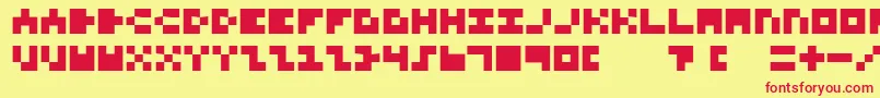 Шрифт 3x3FontForNerds – красные шрифты на жёлтом фоне