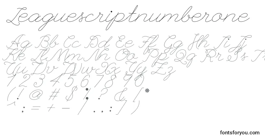 Schriftart Leaguescriptnumberone – Alphabet, Zahlen, spezielle Symbole