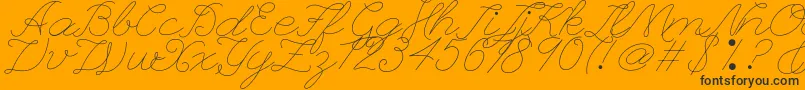 フォントLeaguescriptnumberone – 黒い文字のオレンジの背景