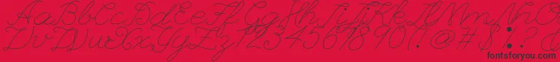 Czcionka Leaguescriptnumberone – czarne czcionki na czerwonym tle