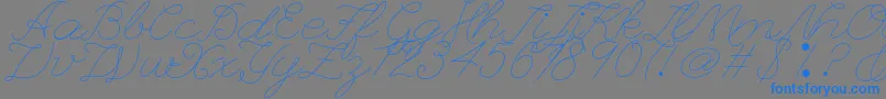 Leaguescriptnumberone Font – Blue Fonts on Gray Background