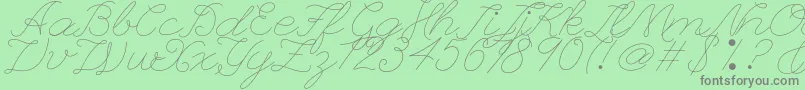 Czcionka Leaguescriptnumberone – szare czcionki na zielonym tle