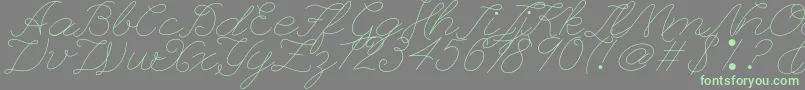 Leaguescriptnumberone Font – Green Fonts on Gray Background