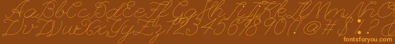 Police Leaguescriptnumberone – polices orange sur fond brun