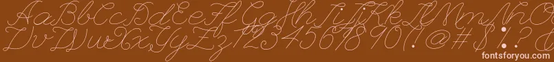 Шрифт Leaguescriptnumberone – розовые шрифты на коричневом фоне