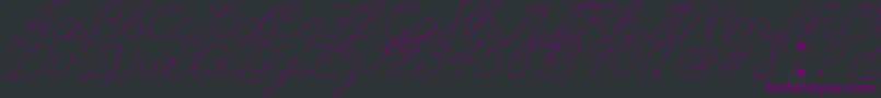 Czcionka Leaguescriptnumberone – fioletowe czcionki na czarnym tle