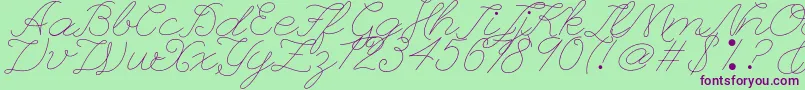 Leaguescriptnumberone Font – Purple Fonts on Green Background