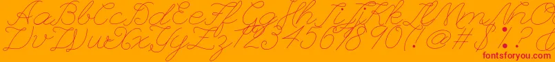 Leaguescriptnumberone Font – Red Fonts on Orange Background