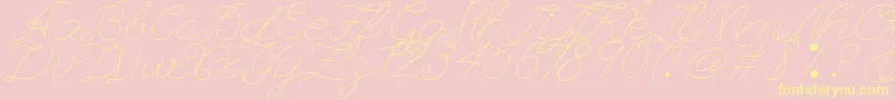 Leaguescriptnumberone Font – Yellow Fonts on Pink Background