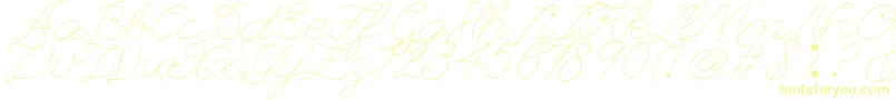 Czcionka Leaguescriptnumberone – żółte czcionki na białym tle