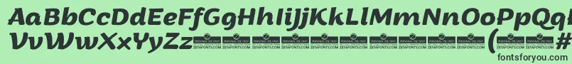 Шрифт ArturoBolditalicTrial – чёрные шрифты на зелёном фоне