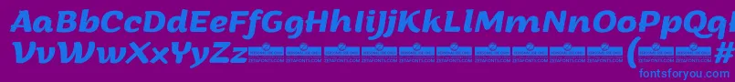 Шрифт ArturoBolditalicTrial – синие шрифты на фиолетовом фоне