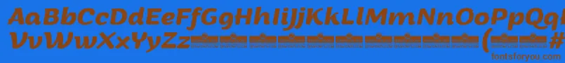 Шрифт ArturoBolditalicTrial – коричневые шрифты на синем фоне