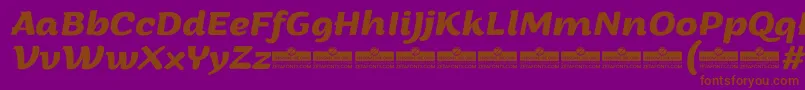 Шрифт ArturoBolditalicTrial – коричневые шрифты на фиолетовом фоне