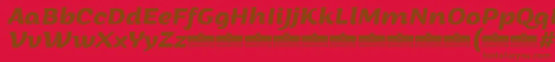 フォントArturoBolditalicTrial – 赤い背景に茶色の文字