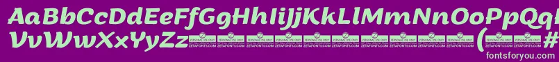 Шрифт ArturoBolditalicTrial – зелёные шрифты на фиолетовом фоне