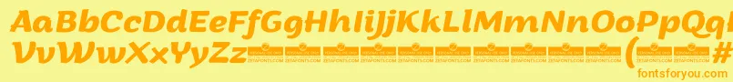 フォントArturoBolditalicTrial – オレンジの文字が黄色の背景にあります。