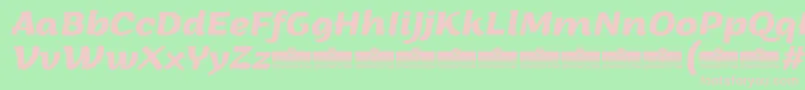 Шрифт ArturoBolditalicTrial – розовые шрифты на зелёном фоне