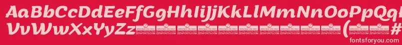 ArturoBolditalicTrial Font – Pink Fonts on Red Background
