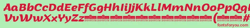 ArturoBolditalicTrial Font – Red Fonts on Green Background