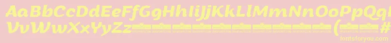Шрифт ArturoBolditalicTrial – жёлтые шрифты на розовом фоне