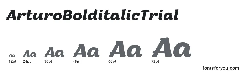 ArturoBolditalicTrial Font Sizes