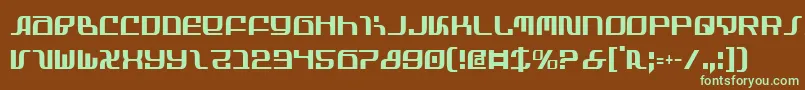 フォントInfinityFormulaCondensed – 緑色の文字が茶色の背景にあります。