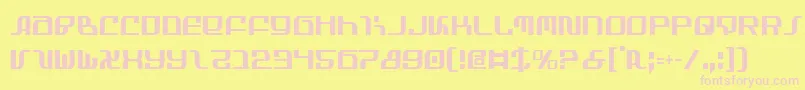 InfinityFormulaCondensed-fontti – vaaleanpunaiset fontit keltaisella taustalla