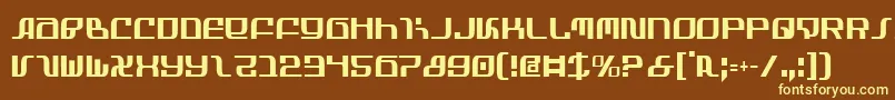 InfinityFormulaCondensed-fontti – keltaiset fontit ruskealla taustalla